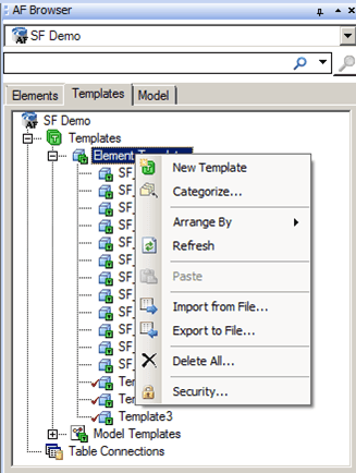 Figure 813: AF Browser window - select New Template