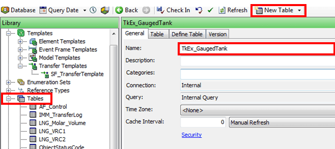 Figure 591: System Explorer - Library, Tables, New Table