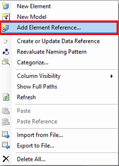 Figure 931: Select Add Element Reference option