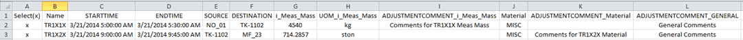 Figure 1008: Transfer Import File with differing UOMs