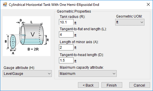 Figure 609: Cylindrical Horizontal Tank With One Hemi-Ellipsoidal End window