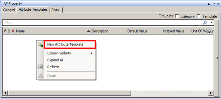Figure 815: AF Property - select New Attribute Template