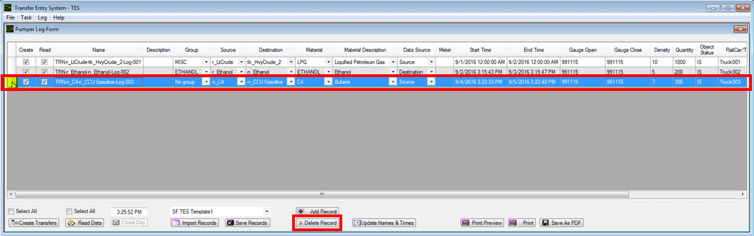 Figure 1799: Highlight records to be deleted