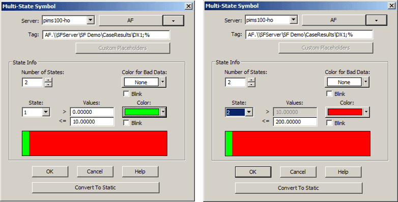 Figure 908: AF Element Configuration - define the multiple States and Colors