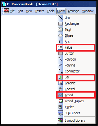 Figure 901: Selecting Value, Bar or Trend