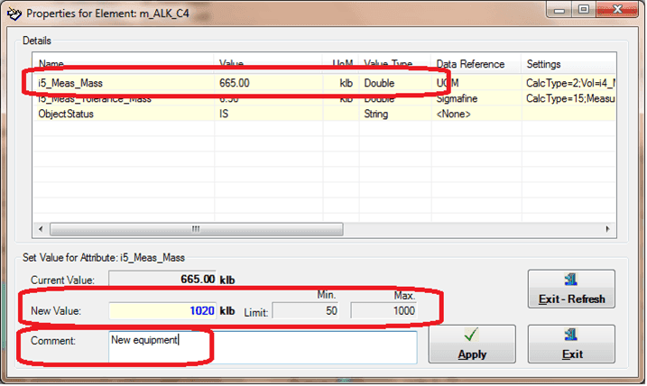 Figure 1079: Properties for a specific element