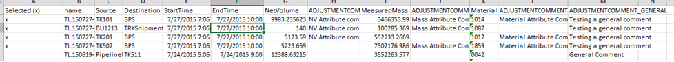 Figure 1007: Adjustment Comment Column
