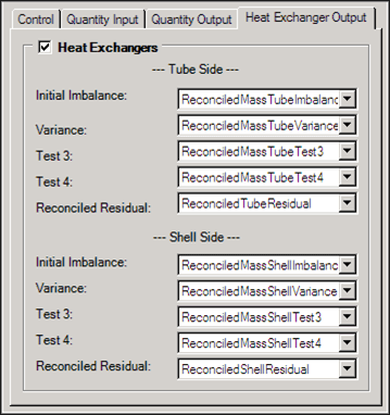 Figure 234: Sigmafine Balance Configuration - Heat Exchanger Output tab