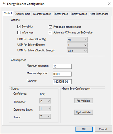 Figure 339: Energy Balance Configuration - Control tab