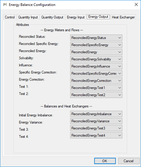 Figure 343: Energy Balance Configuration - Energy Output tab