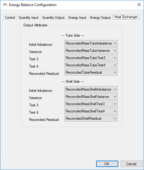 Figure 344: Energy Balance Configuration - Heat Exchanger tab