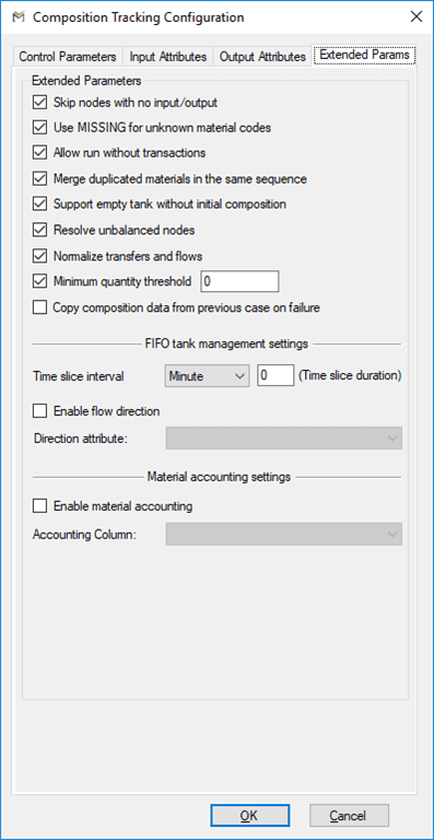 Figure 308: Composition Tracking Configuration - Extended Params tab