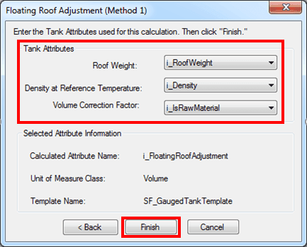 Figure 546: Floating Roof Adjustment (Method 1) window