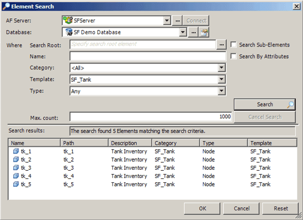 Figure 696: Element Search window