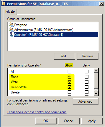 Figure 1766: Permissions for [database] window - new user added