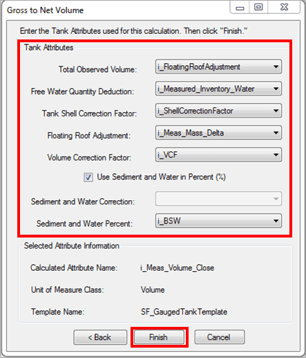 Figure 541: Gross to Net Volume window
