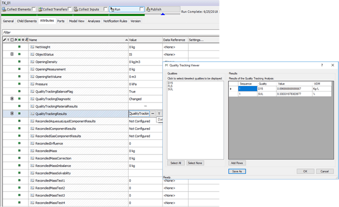 Figure 1359: Review Tanks Quality Tracking Results