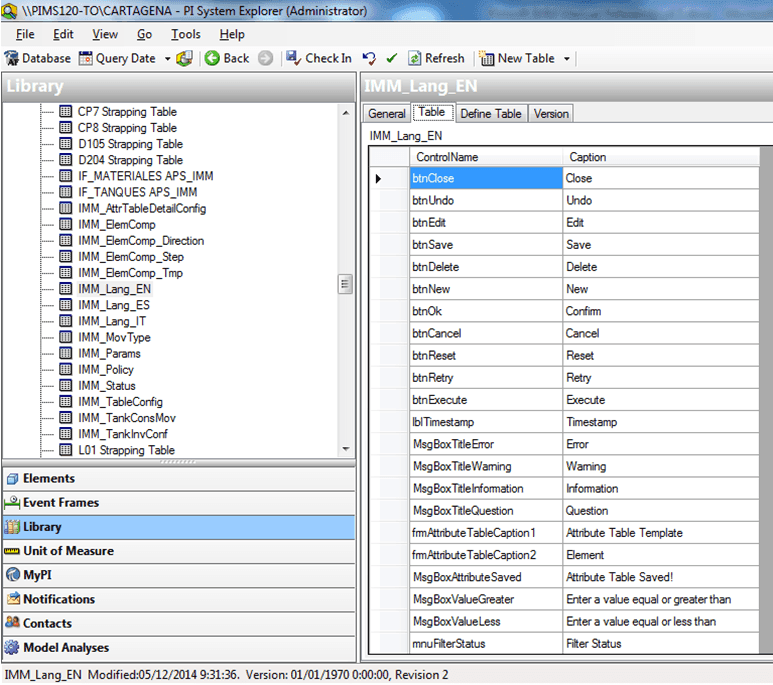 Figure 1659: IMM_Lang_EN table structure