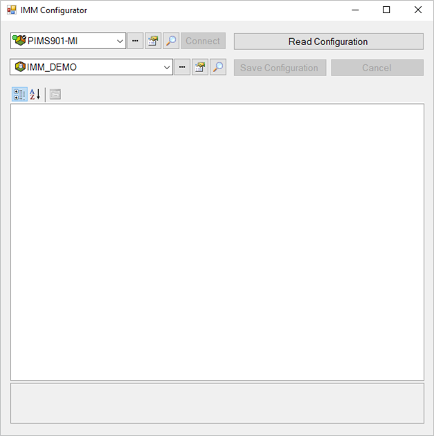 IMM Configurator window