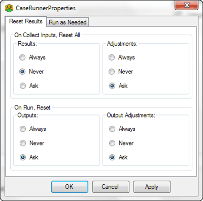 Figure 938: CaseRunnerProperties window