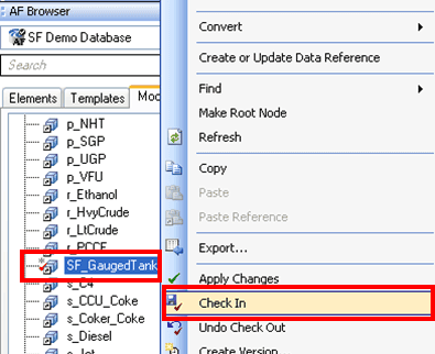 Figure 152: AF Browser - File, Check In