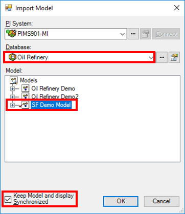 Figure 151: PI System - Import Model window