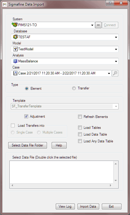 Figure 971: Sigmafine Data Importer