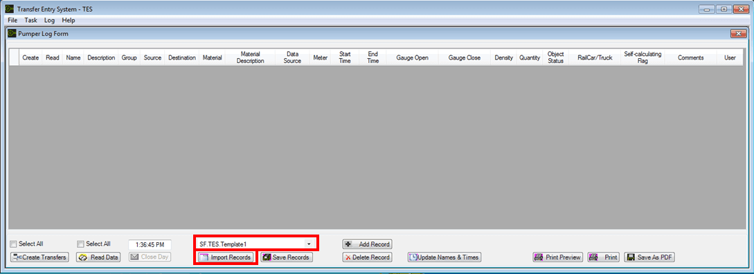 Figure 1796: Pumper Log Form