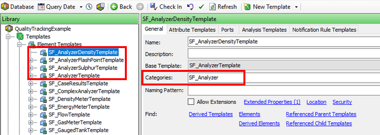 Figure 1313: Analyzer Templates - 'SF_Analyzer' selected as Categories