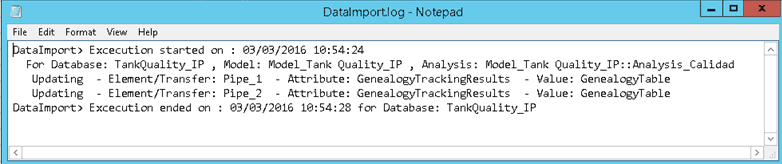 Figure 1351: View Genealogy Tracking Log in Notepad