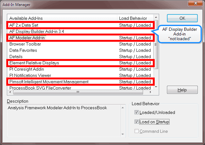 Figure 1681: ProcessBook Add-In Manager window