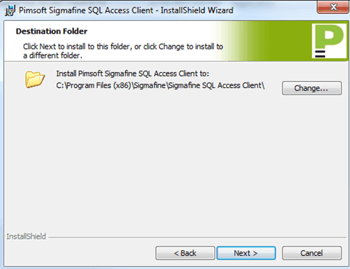 Figure 1215: Destination Folder window