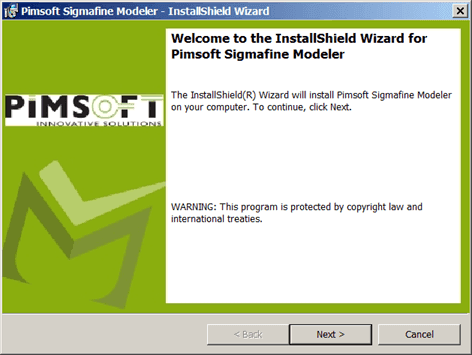 Figure 733: Modeler Installation Welcome window