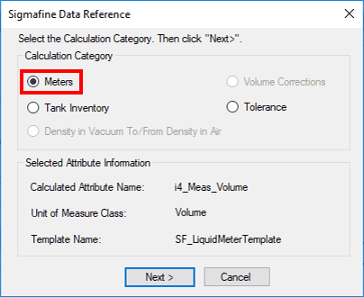 Figure 519: Sigmafine Data Reference - Liquid Meter Compensation
