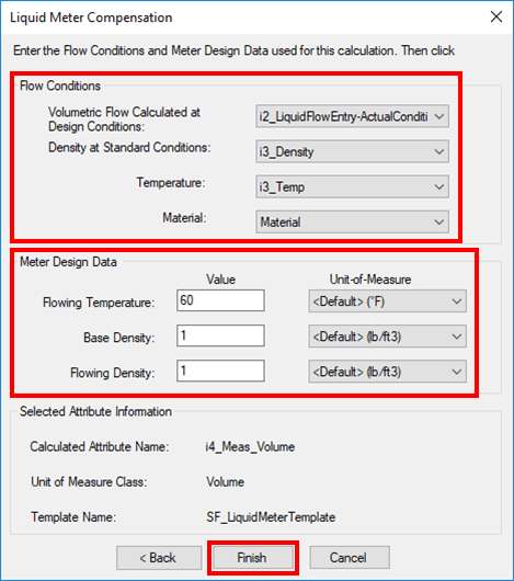 Figure 521: Liquid Meter Compensation window