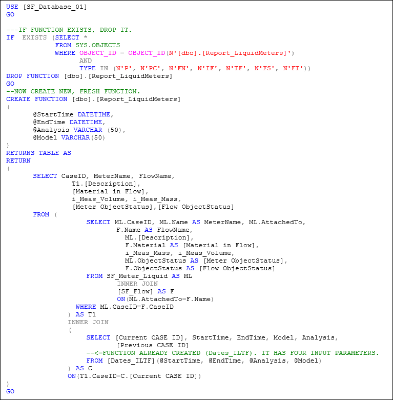 Figure 1165: Example of a query to find all Liquid Meters