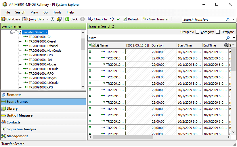 Figure 133: Transfer Search Criteria results