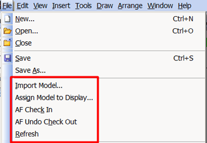 Figure 741: File Menu Options for Modeler
