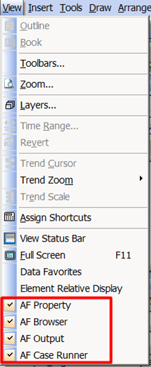 Figure 743: View Menu Options for Modeler