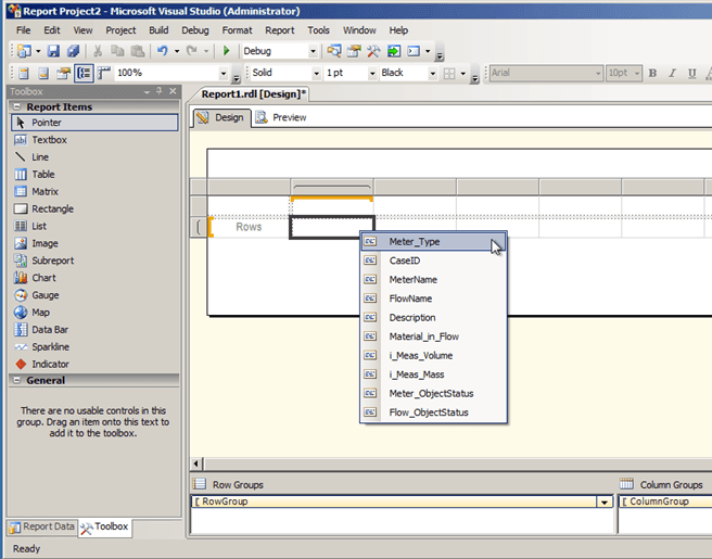 Figure 1185: Selecting the data type for a column
