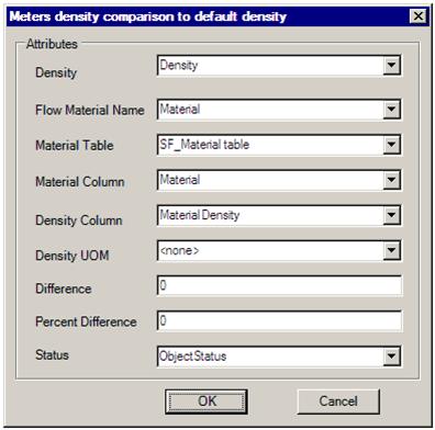 Figure 393: Meters density comparison to default density - Attributes window