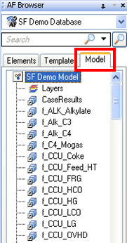 Figure 108: Modeler, AF Browser - view Model elements