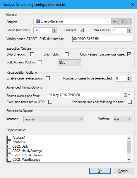 Figure 1036: Analysis Scheduling Configuration Details window