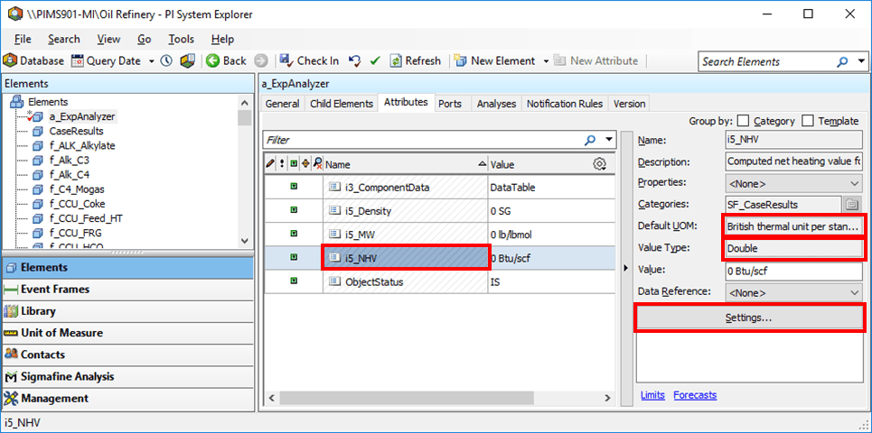 Figure 466: System Explorer - Net Heating Value Calculation - Attributes tab