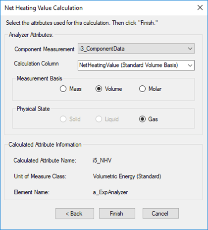 Figure 469: Net Heating Value Calculation window
