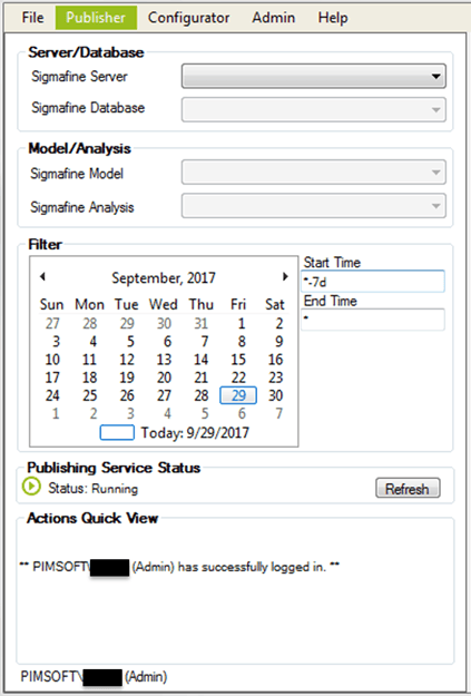 Figure 1133: Five Sections Displayed in Publisher Pane