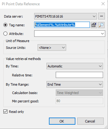 Figure 485: PI Point Data Reference window