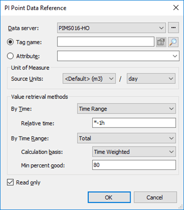 Figure 486: PI Point Data Reference - UOM source is m3/day