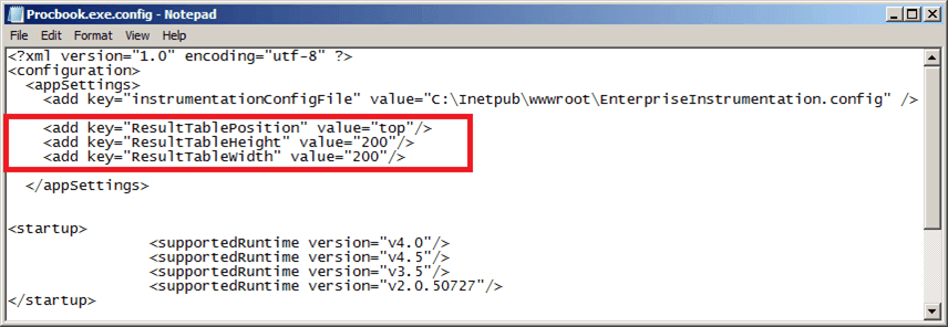 Figure 1057: Initialization parameters for the Results window