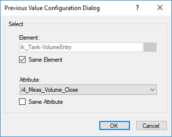 Figure 488: Previous Value Configuration Dialog window